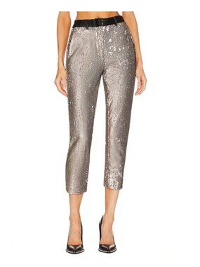Allsaints Leigh Trouser Silver Sequin Cropped Tapered Pants